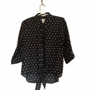 Chico's Black and White Polka Dot Blouse
